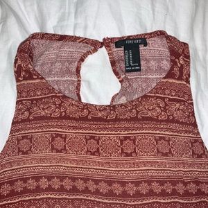 Maroon Tribal Crop Tank Top